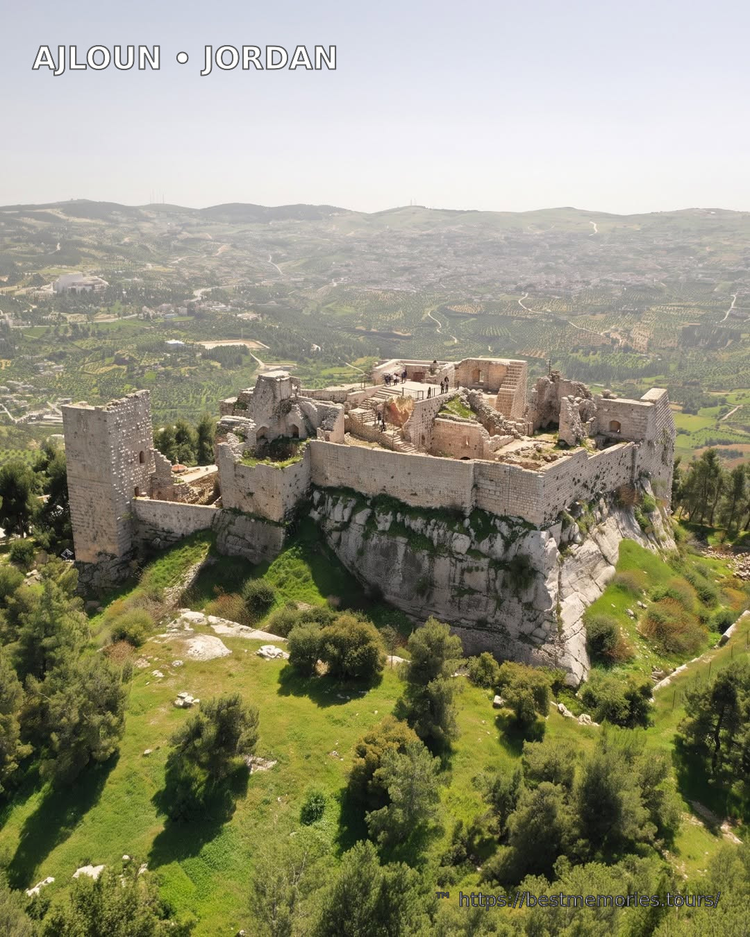 Qalat Ar-Rabad Ajloun Castle overlooking the Jordan Valley, Jordan