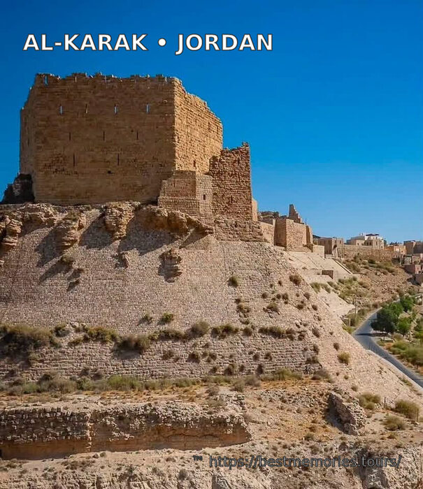 Al-Karak Crusader fortress above the town in southern Jordan
