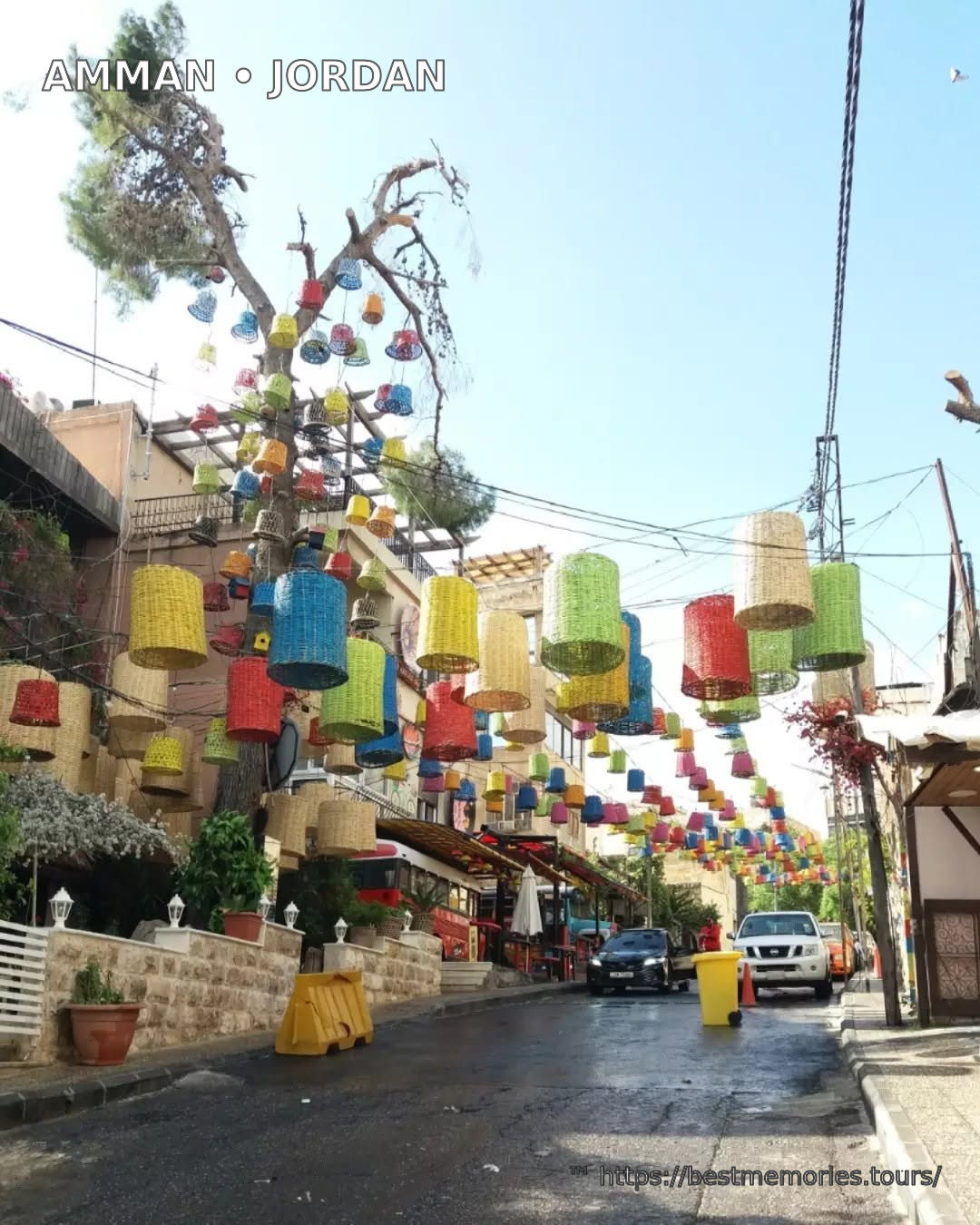 Colorful Rainbow Street and downtown Amman, Jordan — Amman city sightseeing tour