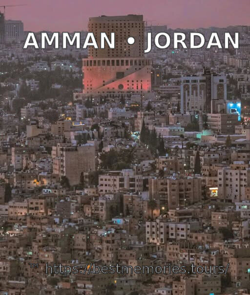Amman city lights at dusk, Jordan