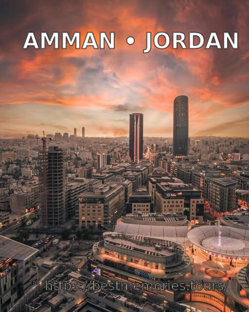 Modern Amman skyline at sunset, Jordan