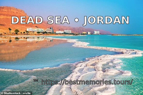 Dead Sea resort beach and salt shoreline near Jordan Valley hotels