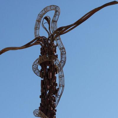 Serpentine Cross Moses memorial, Mount Nebo, Jordan (photo 1)