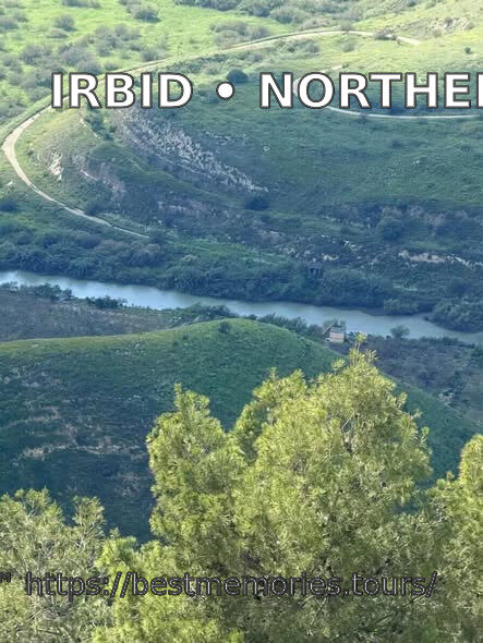 River valley and green hills in the Irbid region of northern Jordan