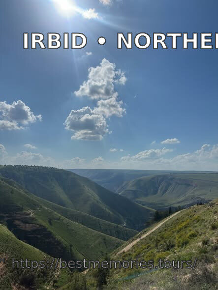 Green valley and rolling hills near Irbid in northern Jordan