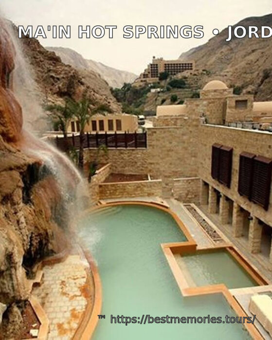 Naturally heated thermal pools at the Ma'in Hot Springs resort in Jordan