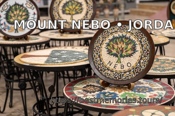 Handmade mosaic souvenirs inspired by Mount Nebo and Madaba, Jordan